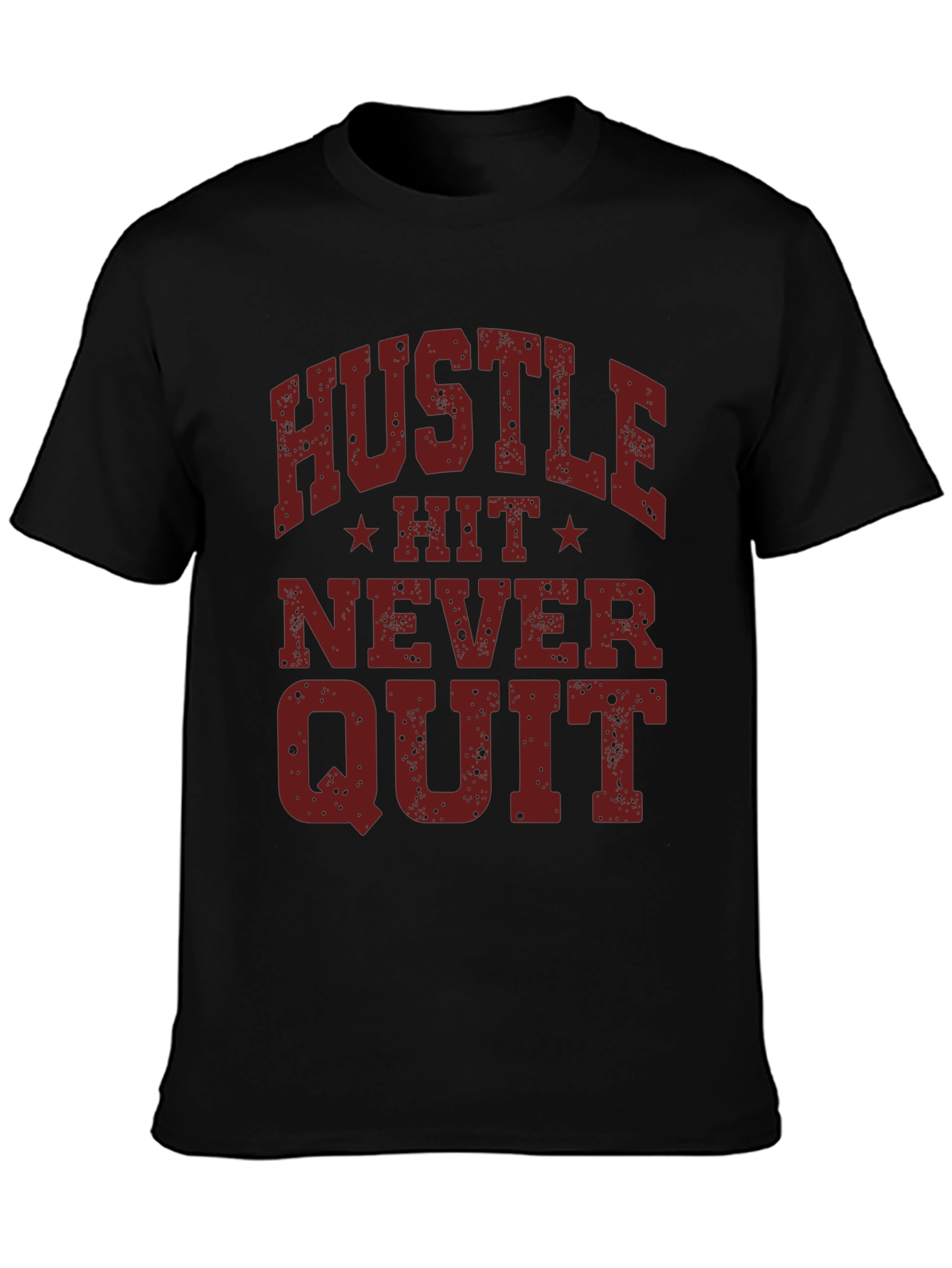 Hustle Hit Never Quit Graphic Tee - Black