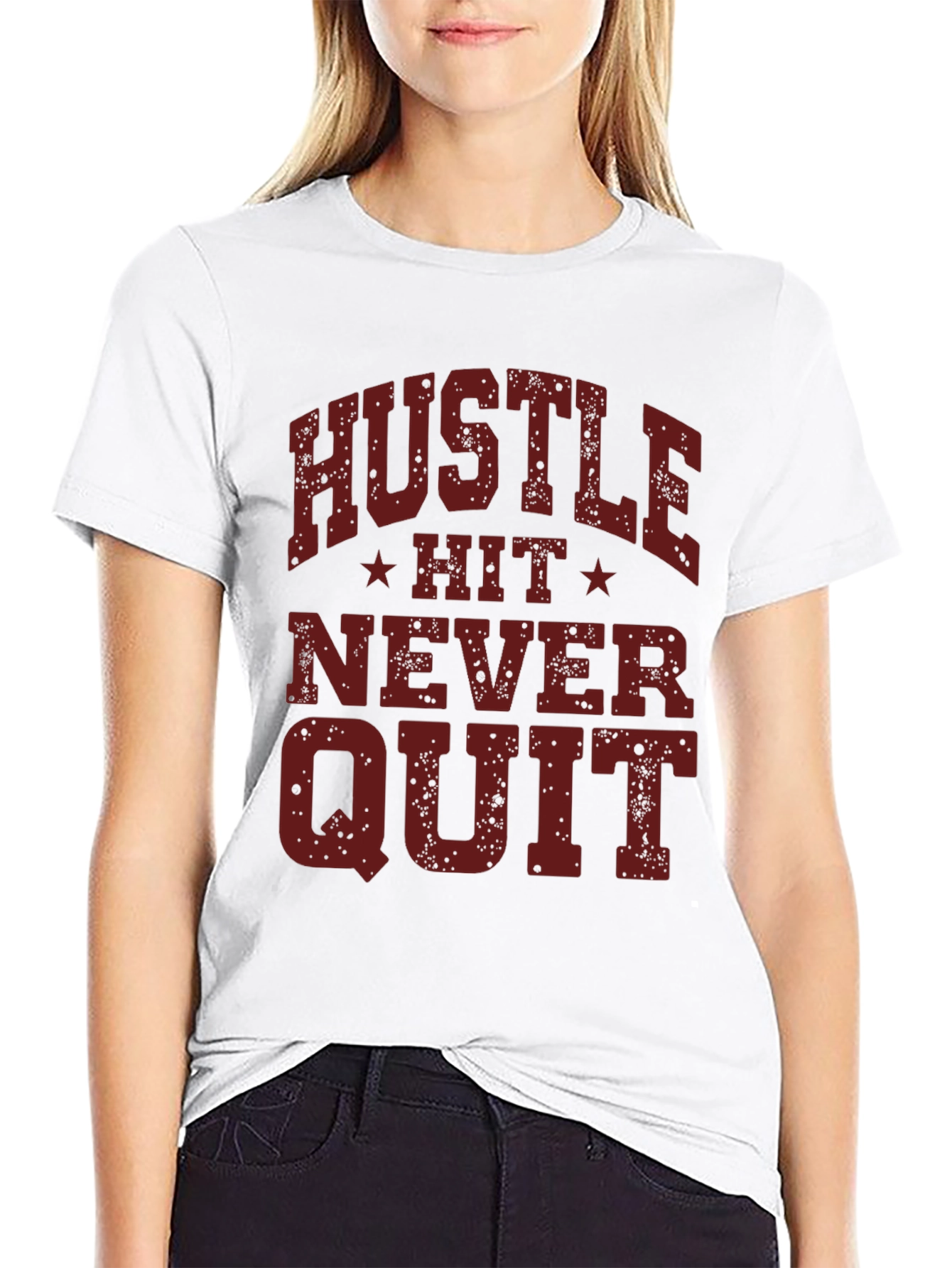 Hustle Hit Never Quit Graphic Tee - Black
