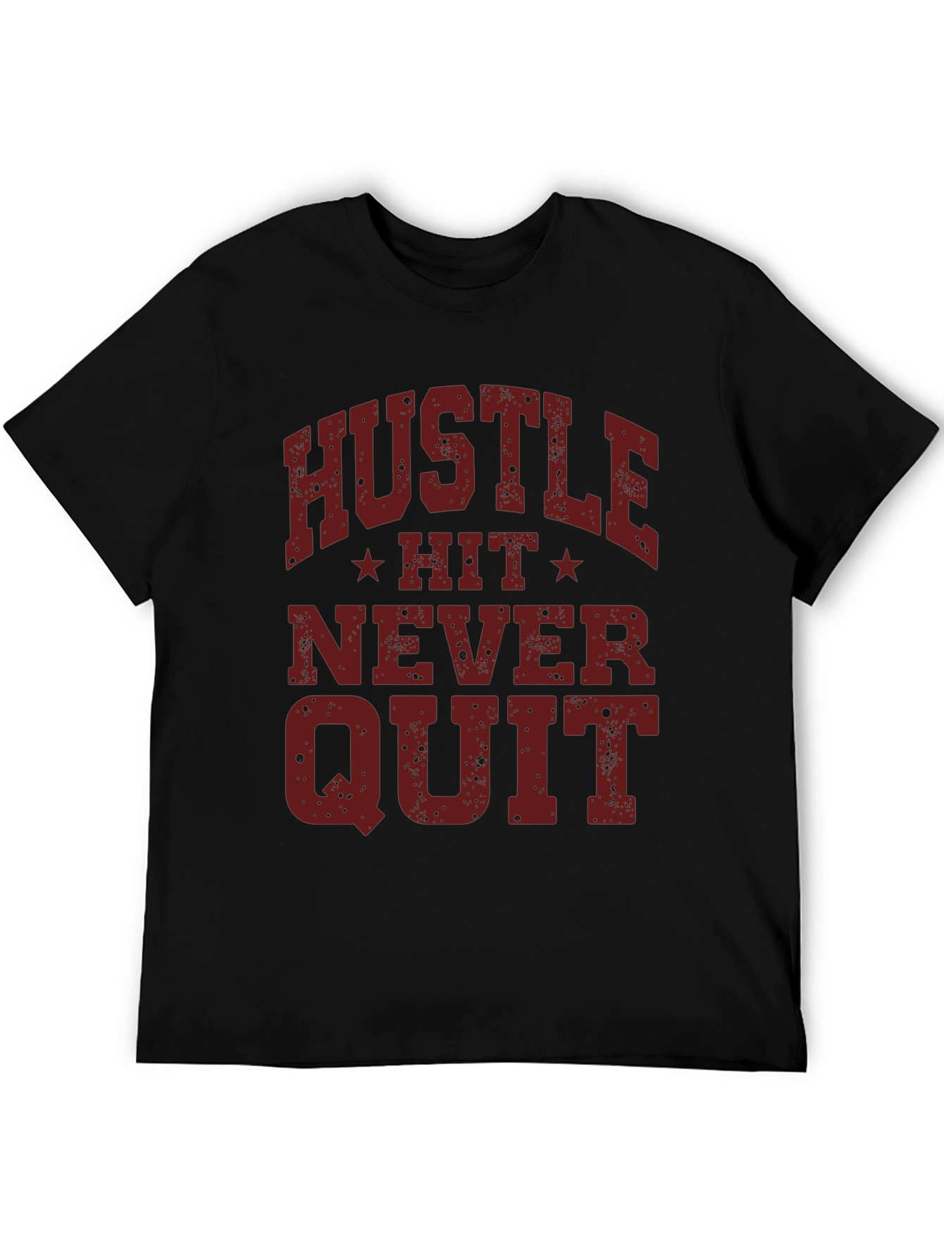 Hustle Hit Never Quit Graphic Tee - Black