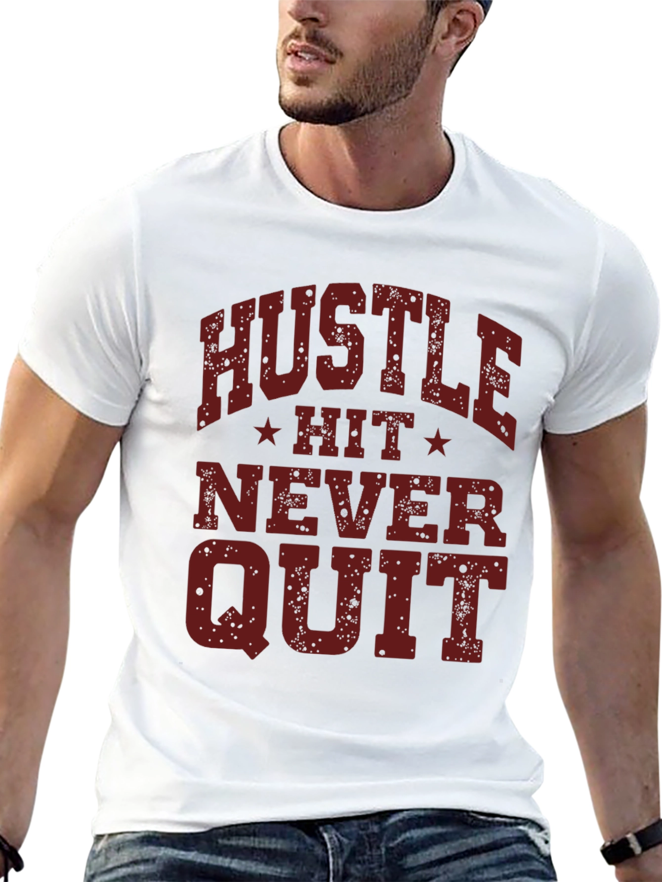 Hustle Hit Never Quit Graphic Tee - Black