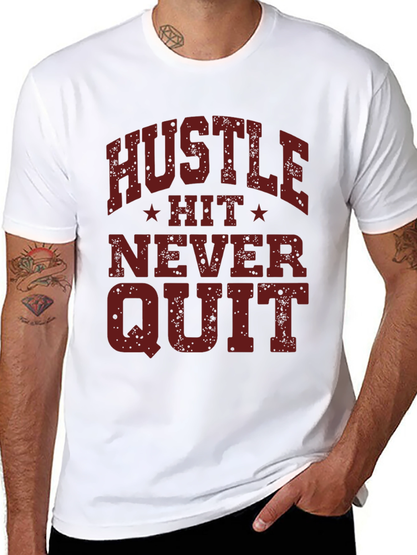 Hustle Hit Never Quit Graphic Tee - Black