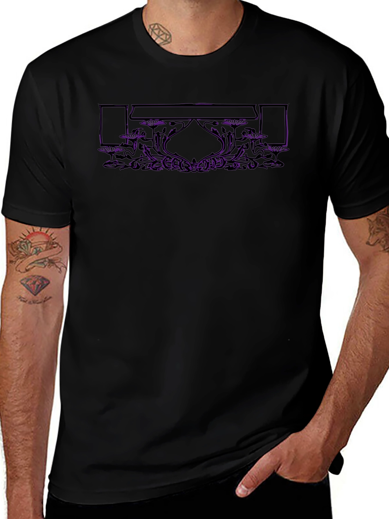 Art Nouveau Black T-Shirt