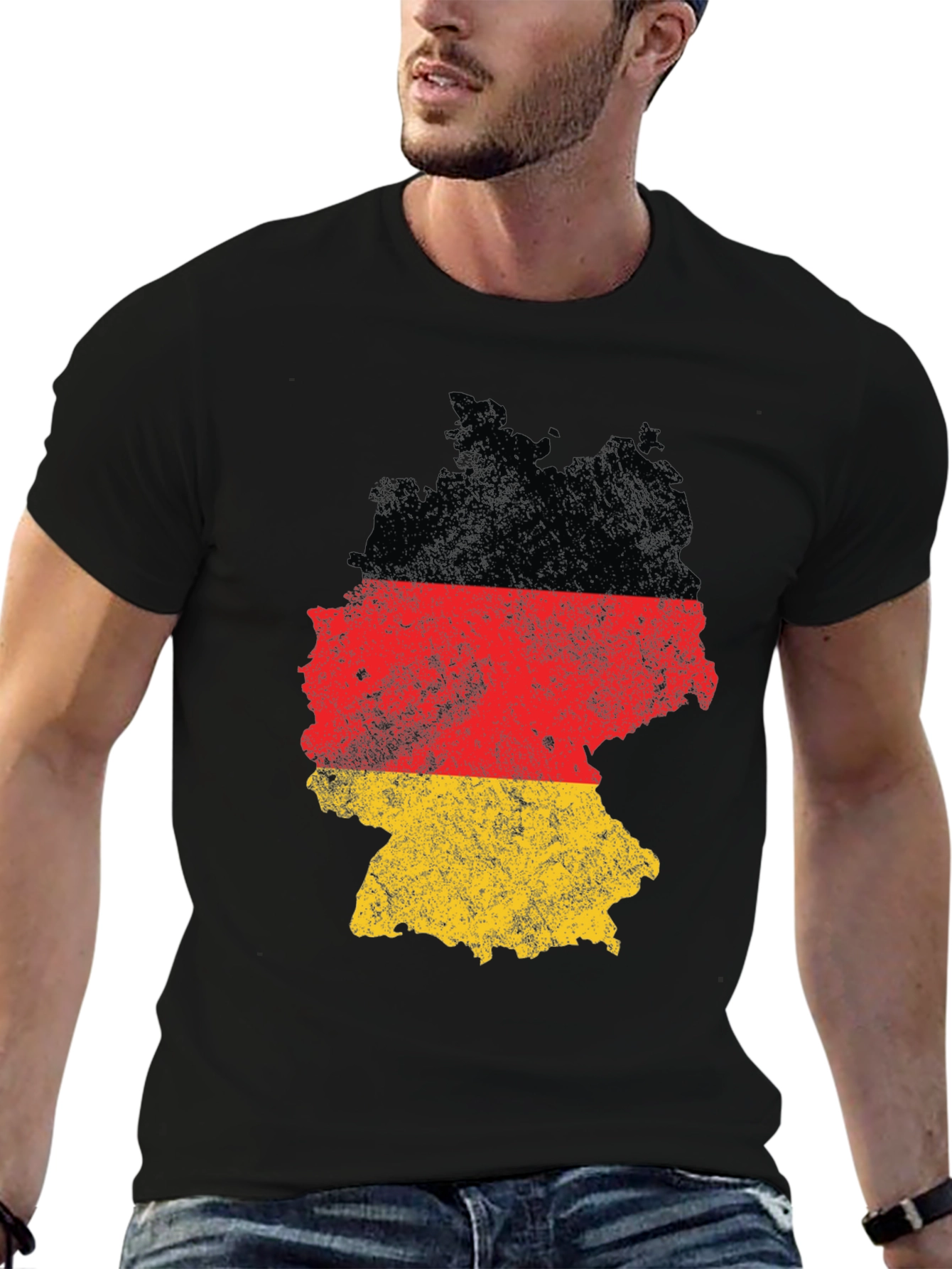 Germany Flag Map T-Shirt Black