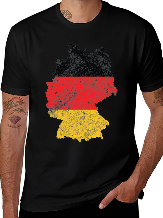 Germany Flag Map T-Shirt Black