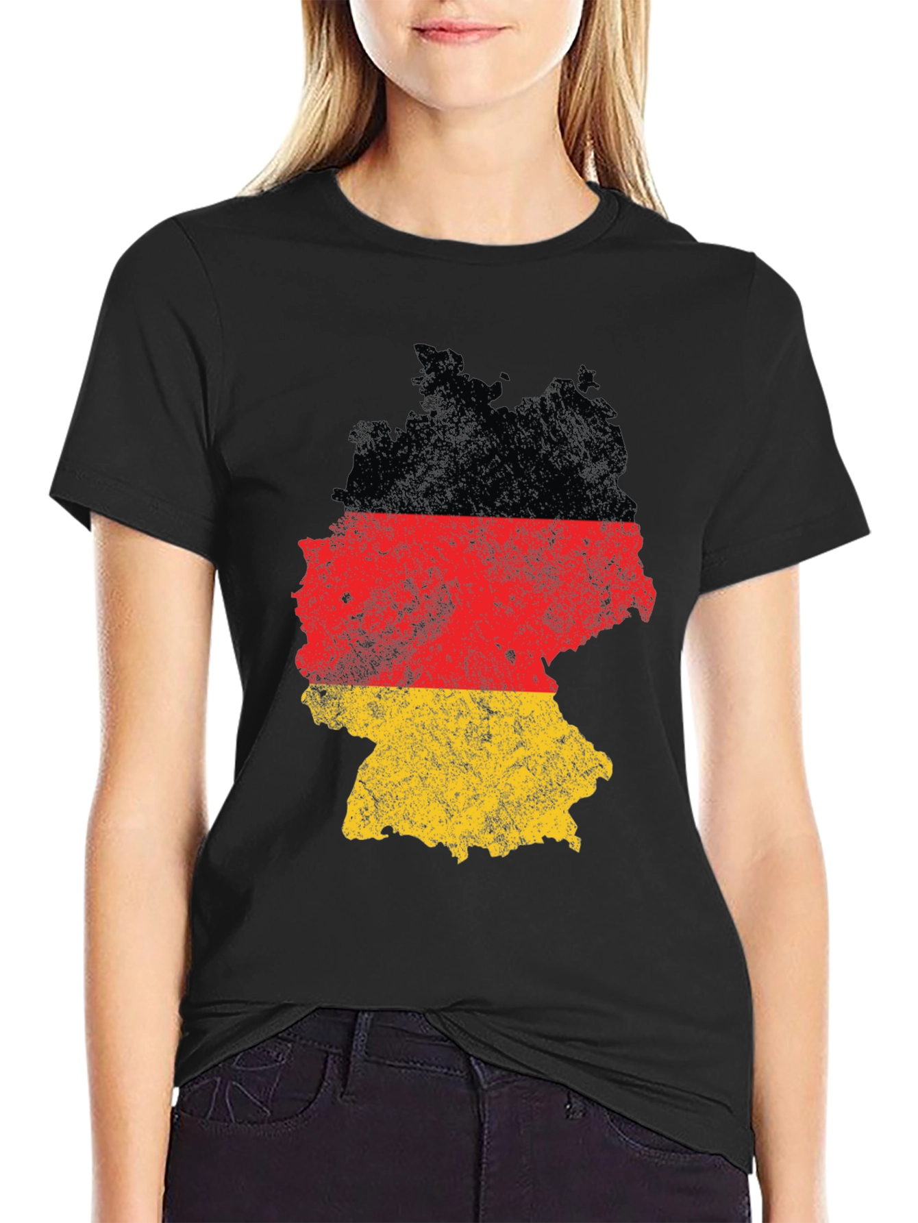 Germany Flag Map T-Shirt Black