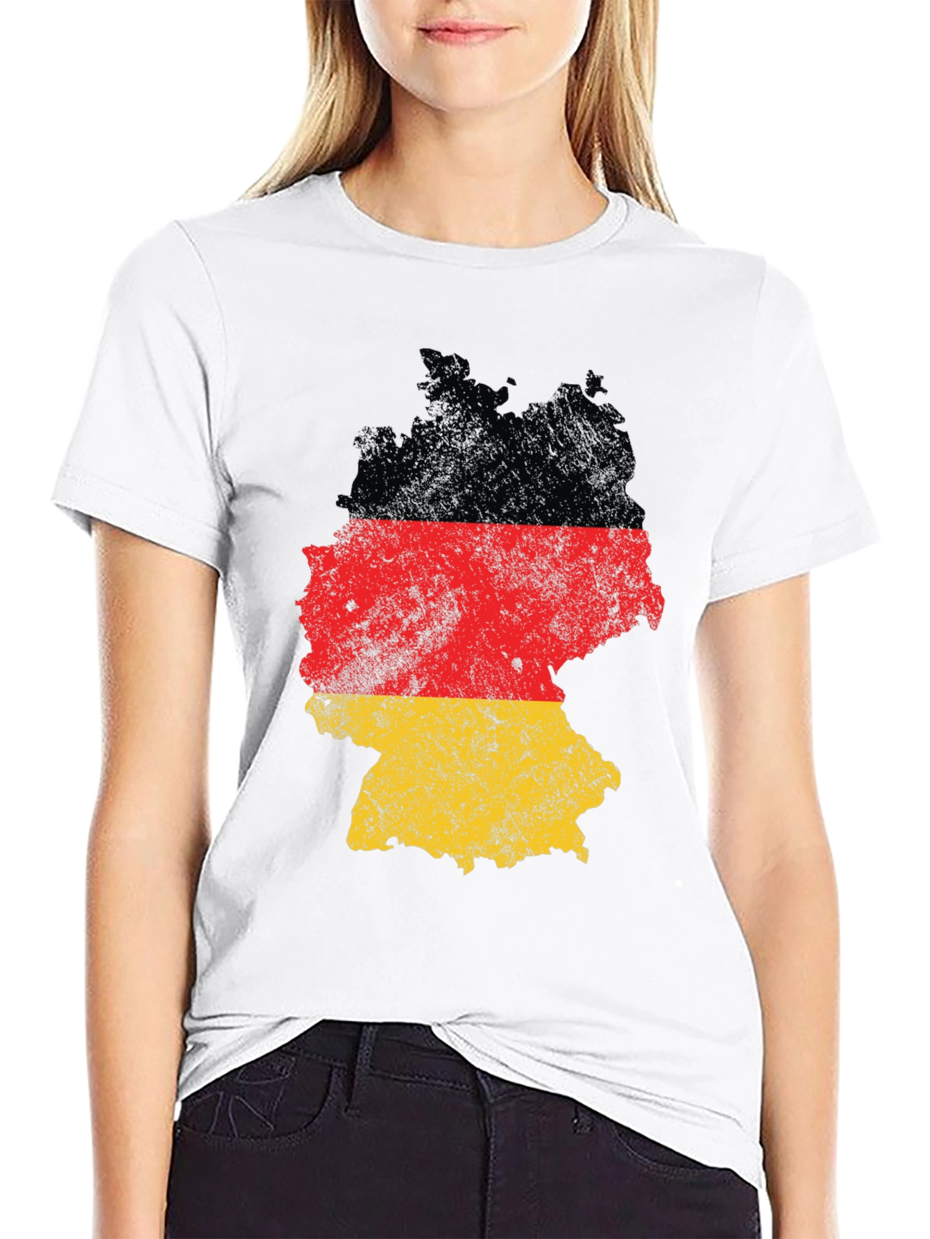 Germany Flag Map T-Shirt Black