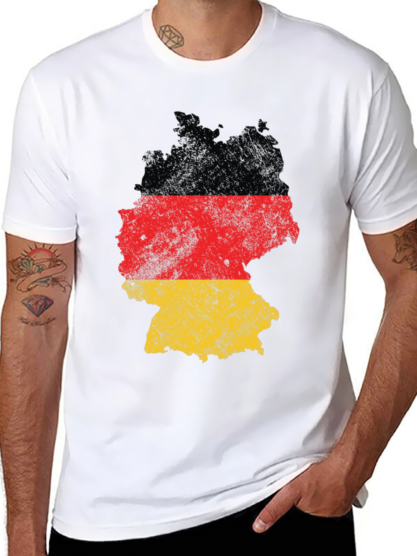 Germany Flag Map T-Shirt Black