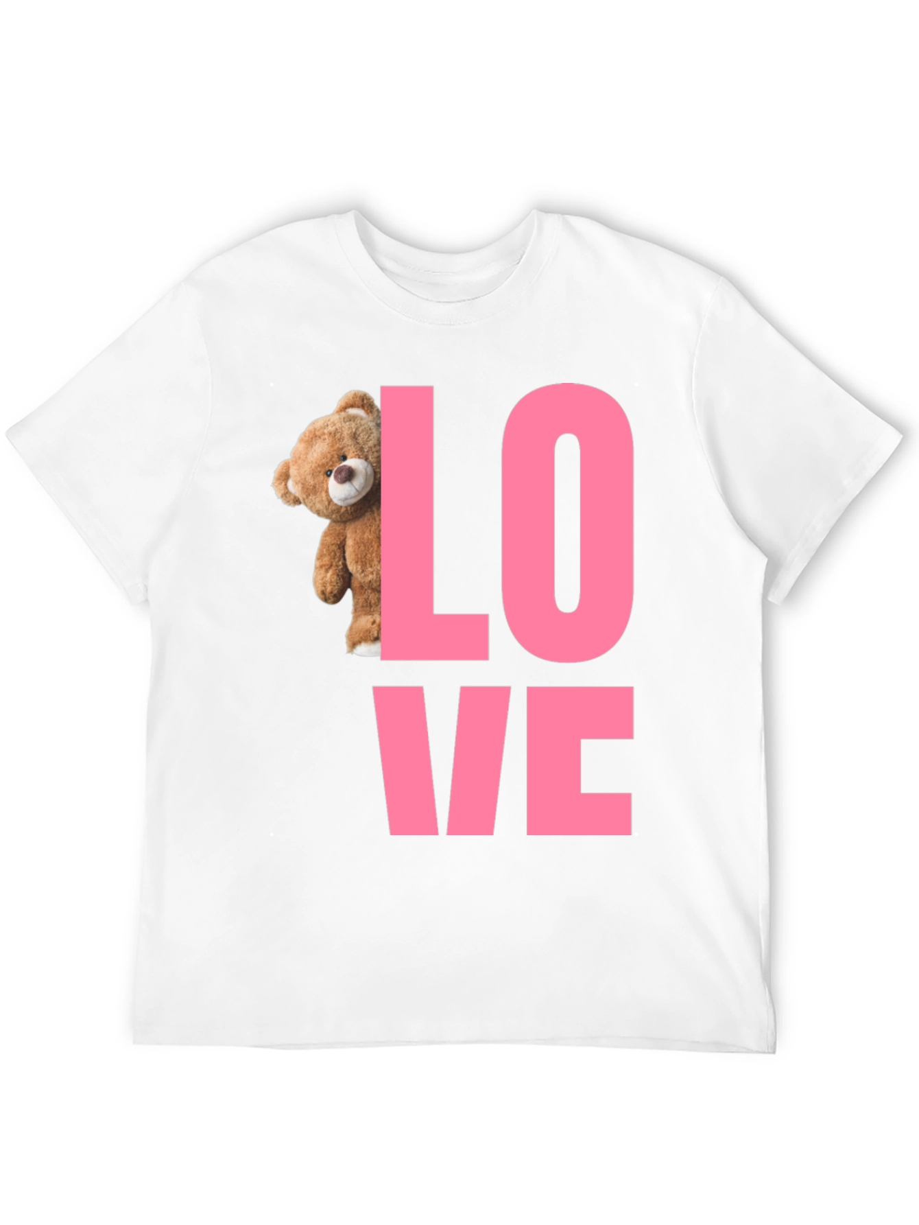 Love Teddy Bear Graphic T-Shirt - Black