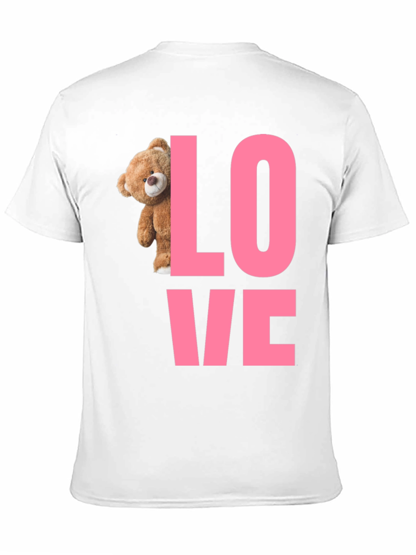 Love Teddy Bear Graphic T-Shirt - Black