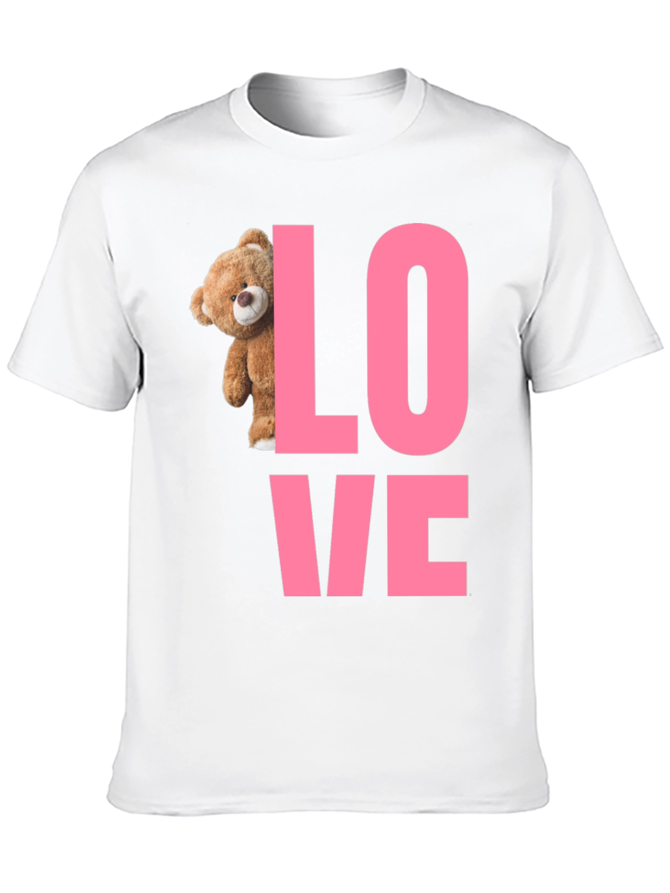 Love Teddy Bear Graphic T-Shirt - Black