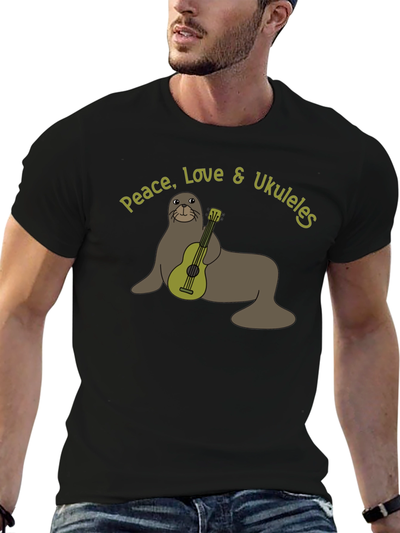 Peace Love & Ukuleles Graphic T-Shirt