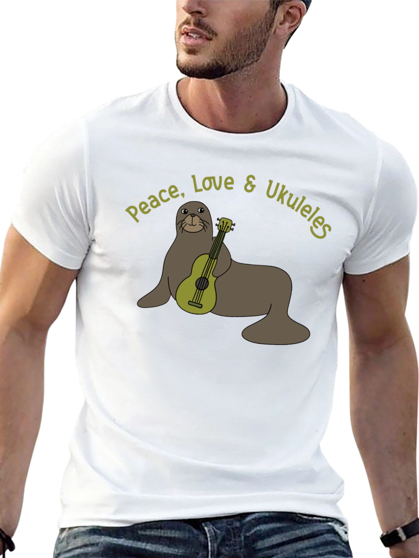 Peace Love & Ukuleles Graphic T-Shirt