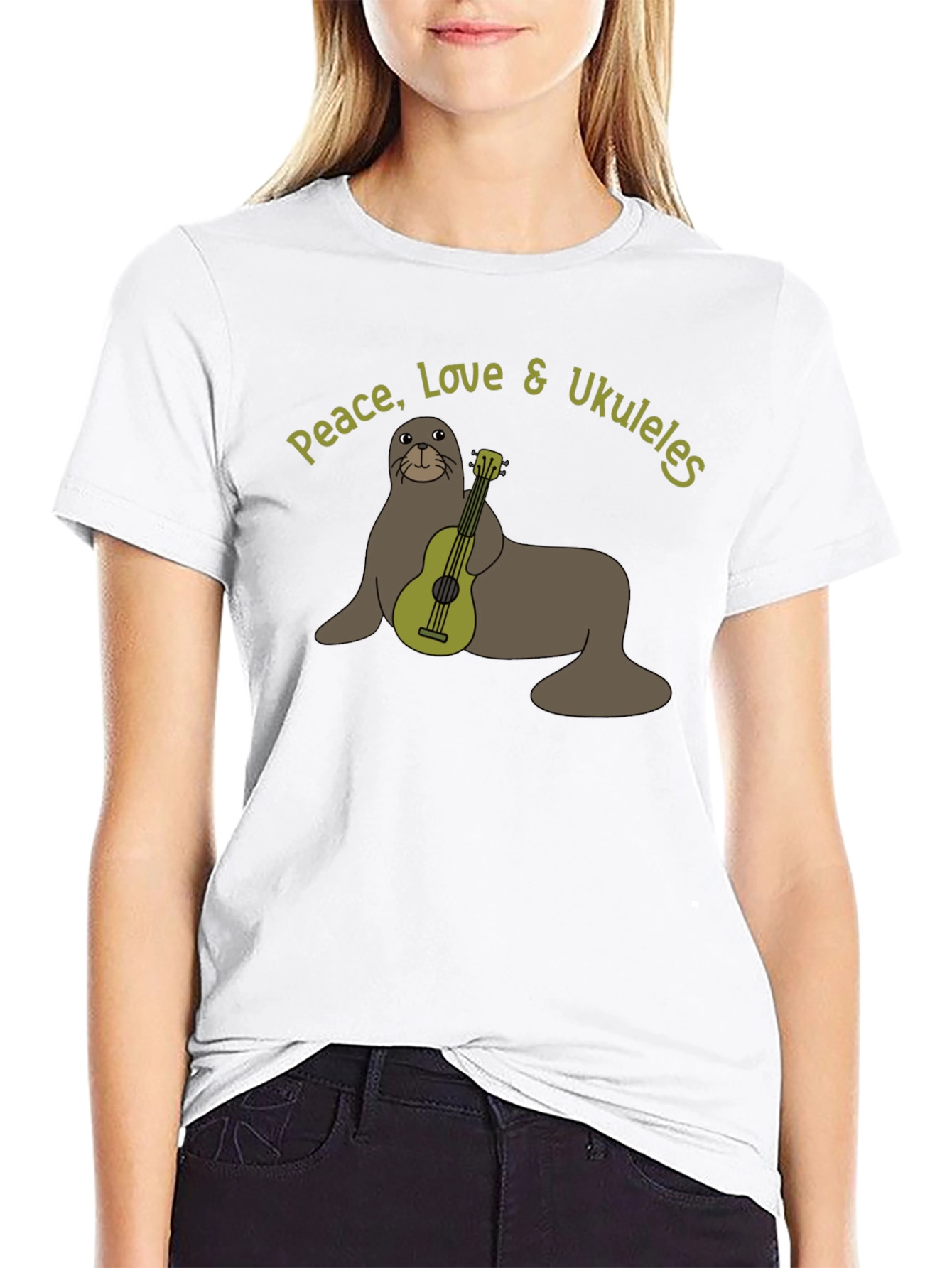 Peace Love & Ukuleles Graphic T-Shirt