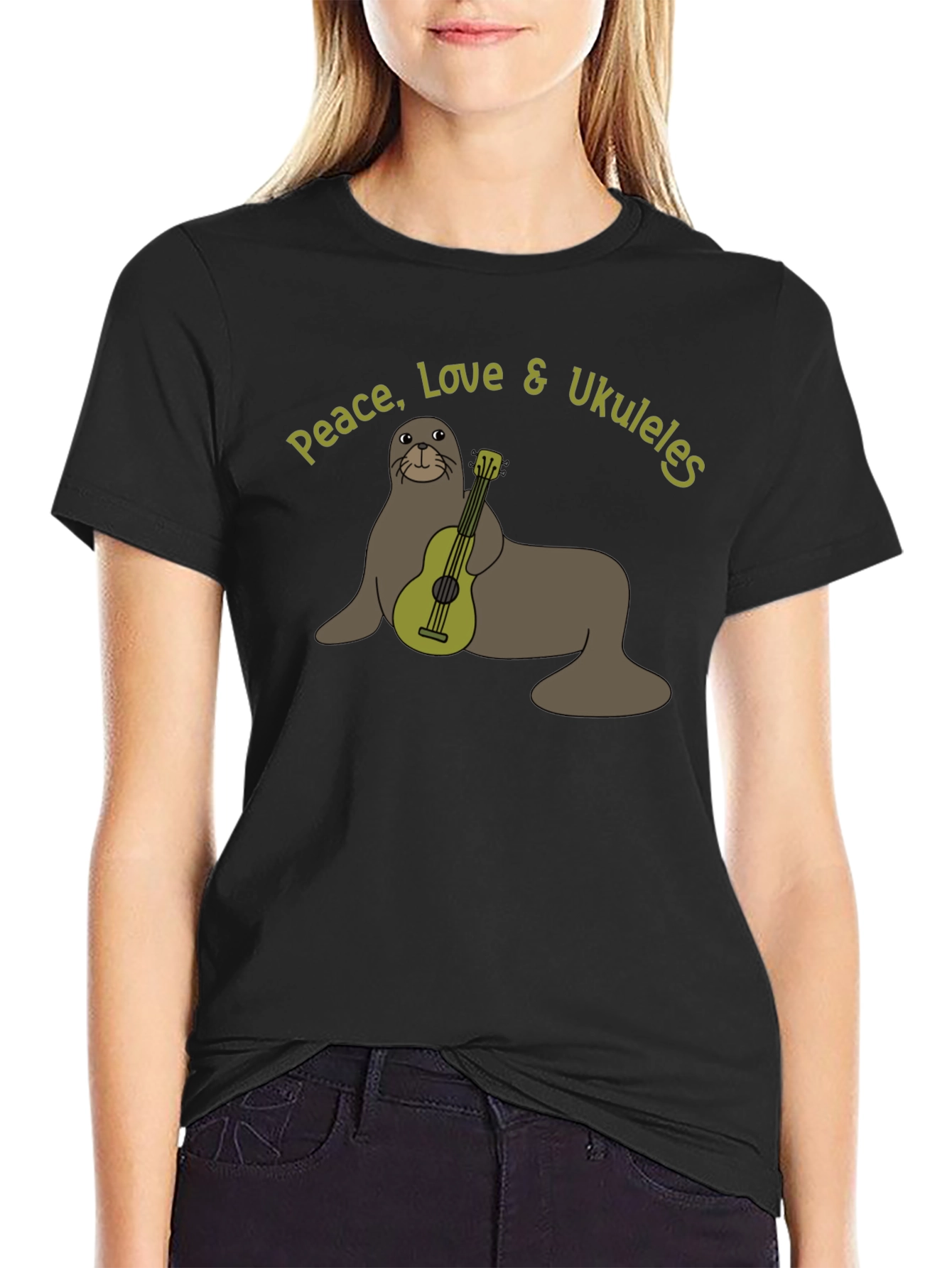 Peace Love & Ukuleles Graphic T-Shirt
