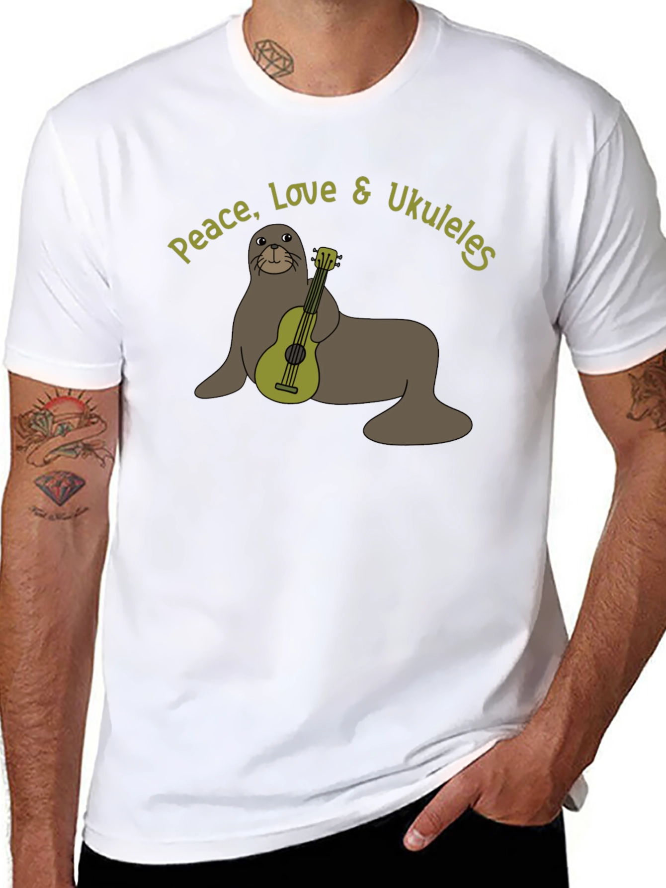 Peace Love & Ukuleles Graphic T-Shirt