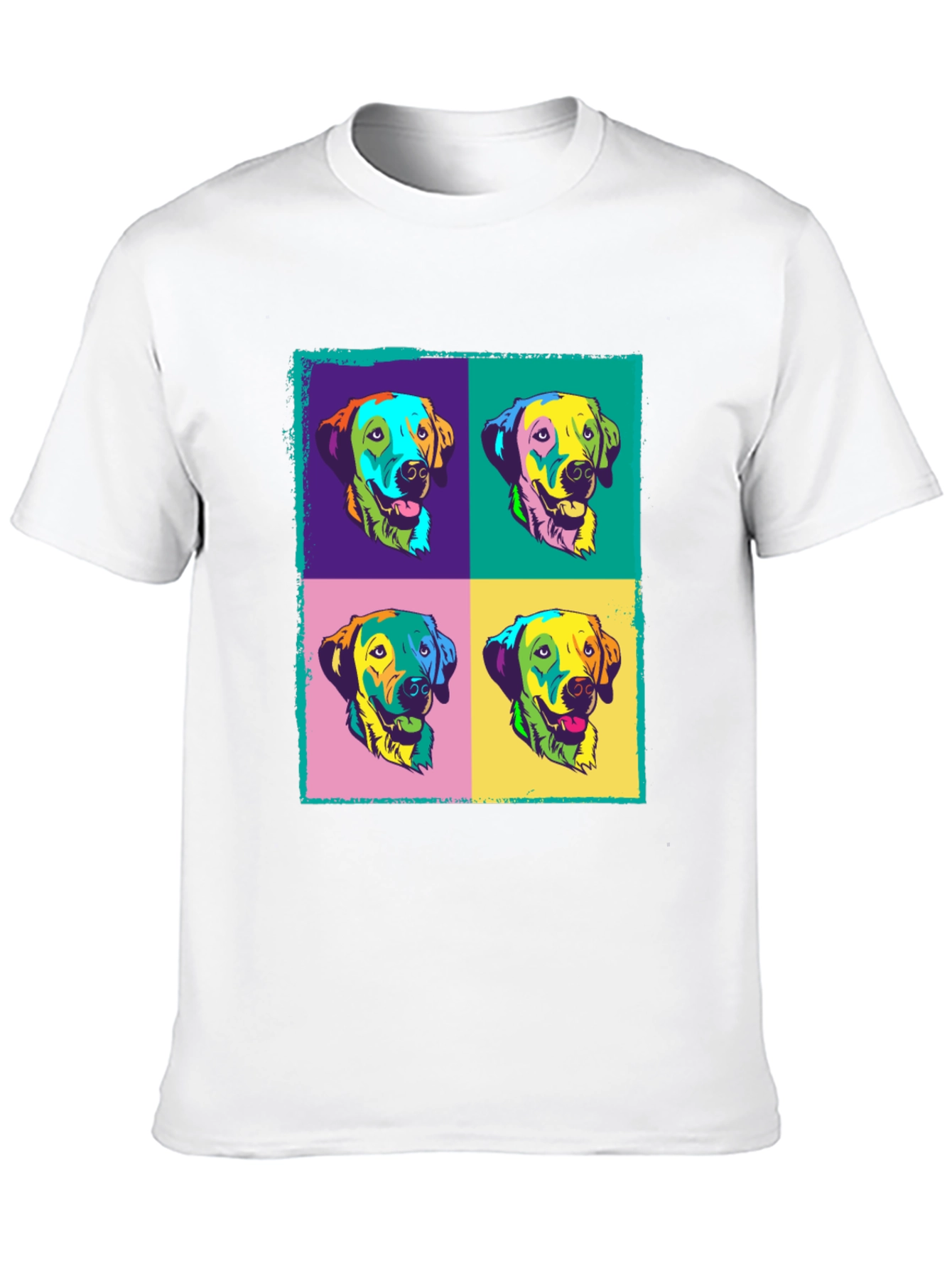 Pop Art Dog Graphic Black T-Shirt