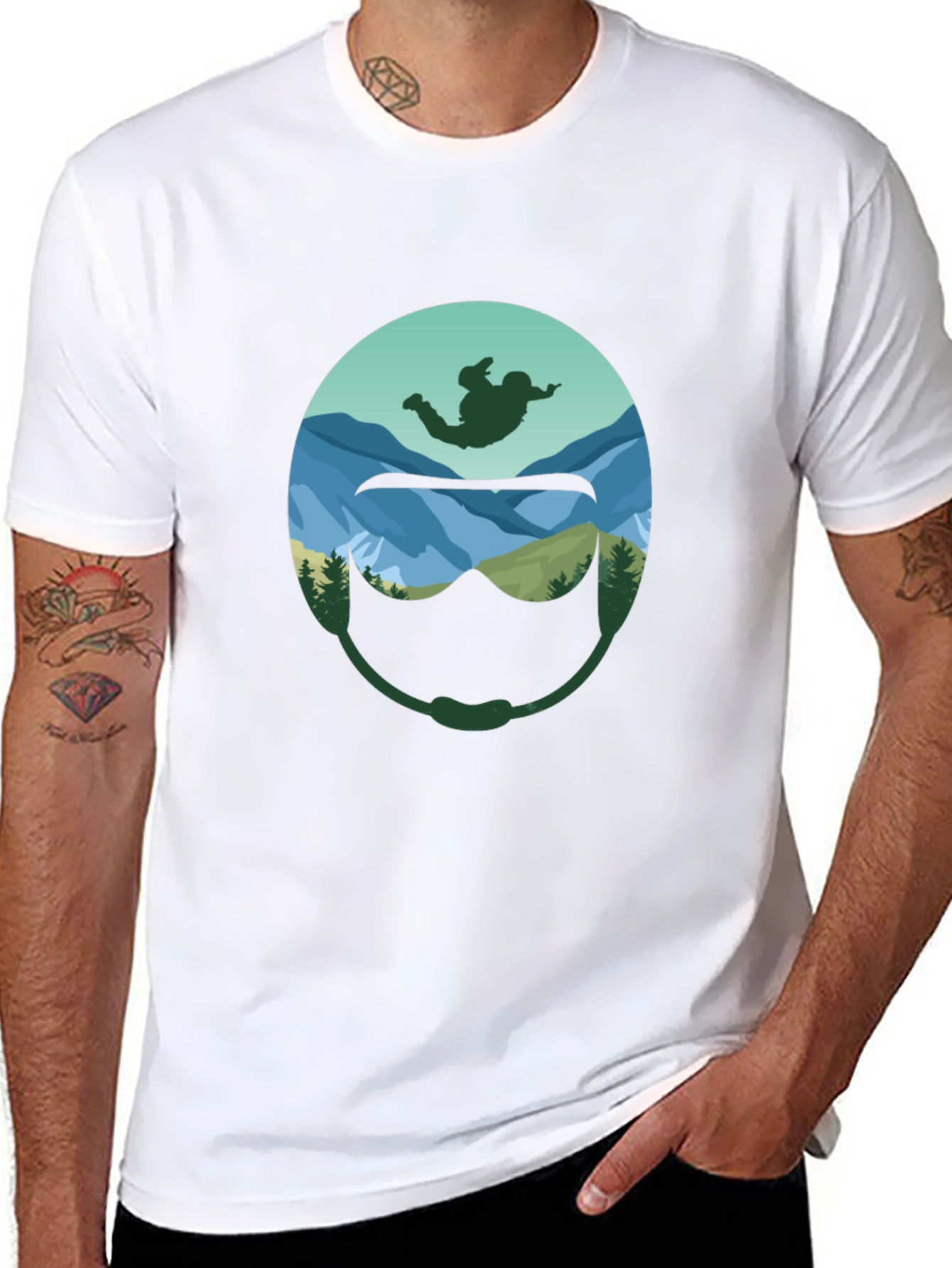Skydiver Helmet Graphic T-Shirt