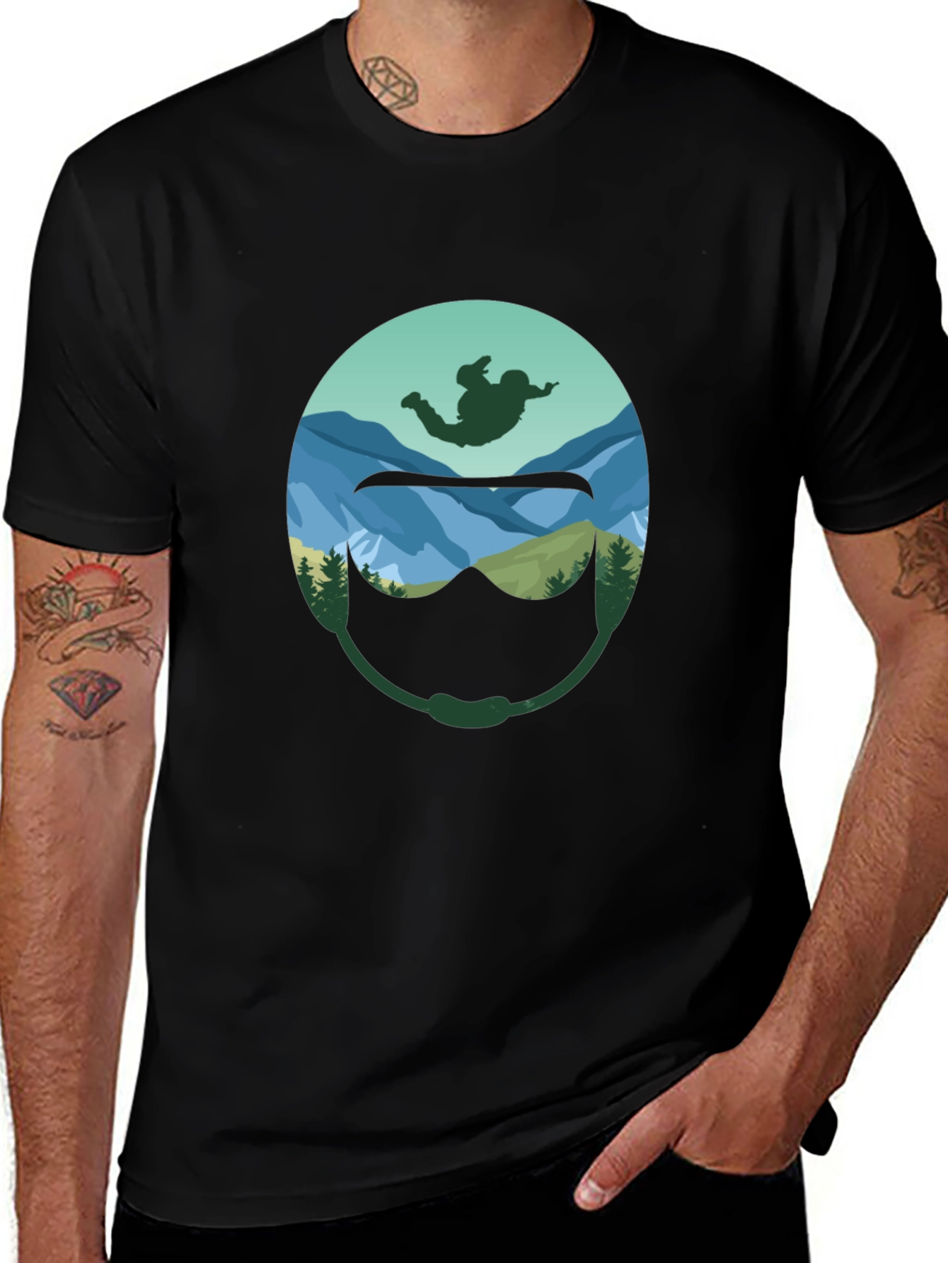 Skydiver Helmet Graphic T-Shirt