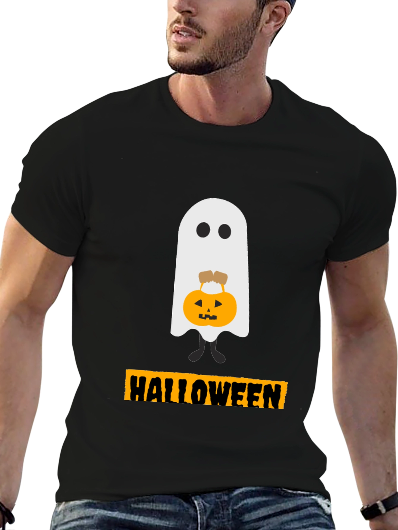 Halloween Ghost with Pumpkin T-Shirt