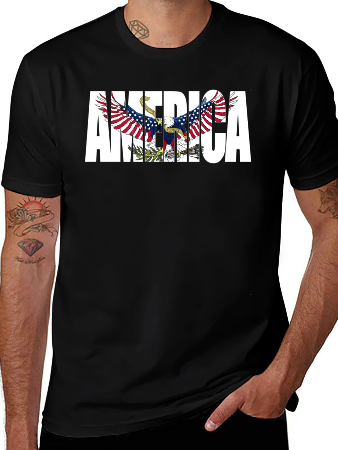 America Eagle Graphic Black T-Shirt