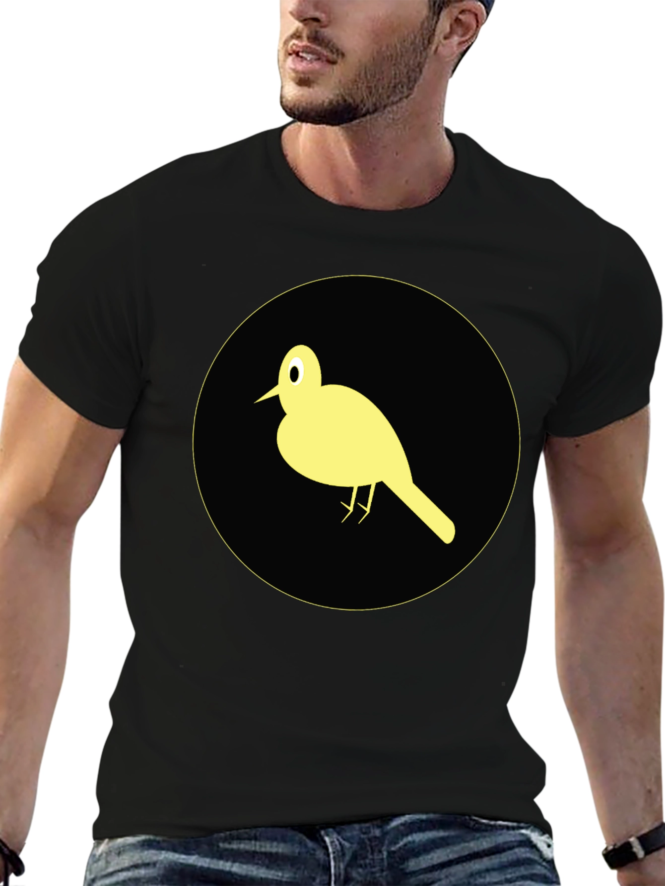 Bird Graphic Tee - Stylish Black Cotton T-Shirt