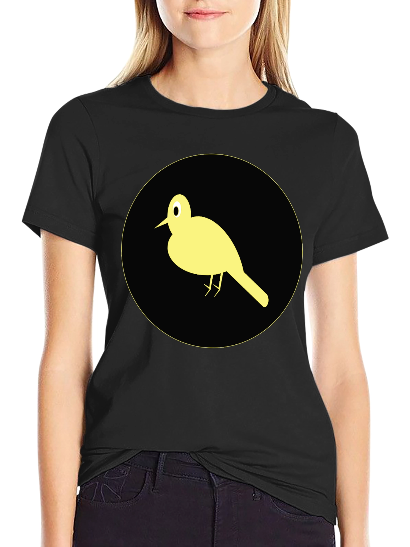 Bird Graphic Tee - Stylish Black Cotton T-Shirt