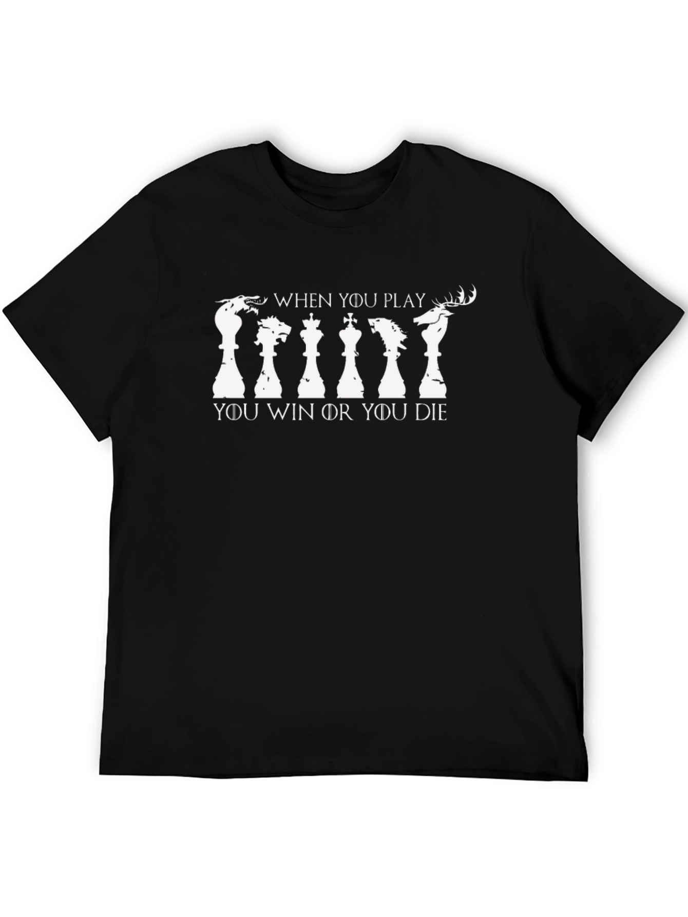 Game of Thrones Chess Mens Black T-Shirt