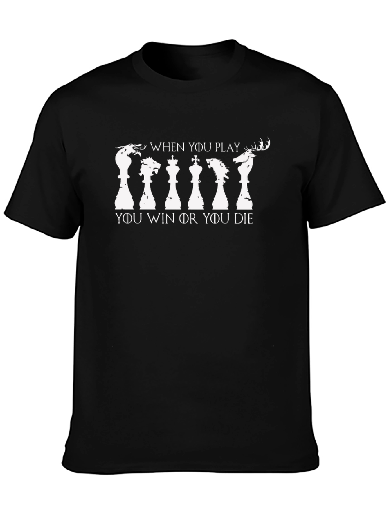 Game of Thrones Chess Mens Black T-Shirt