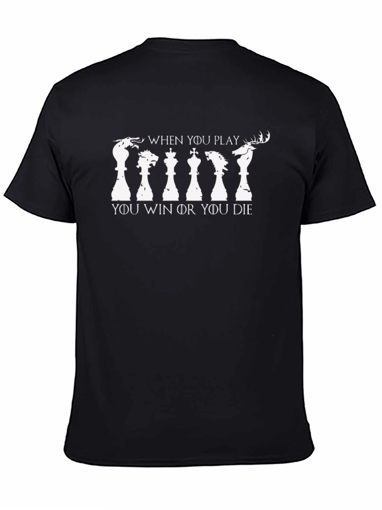 Game of Thrones Chess Mens Black T-Shirt