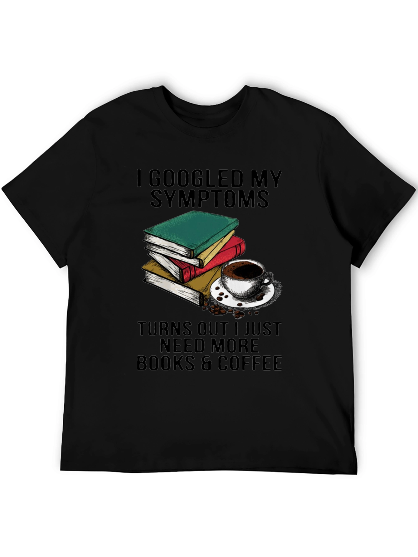 Books & Coffee Graphic T-Shirt