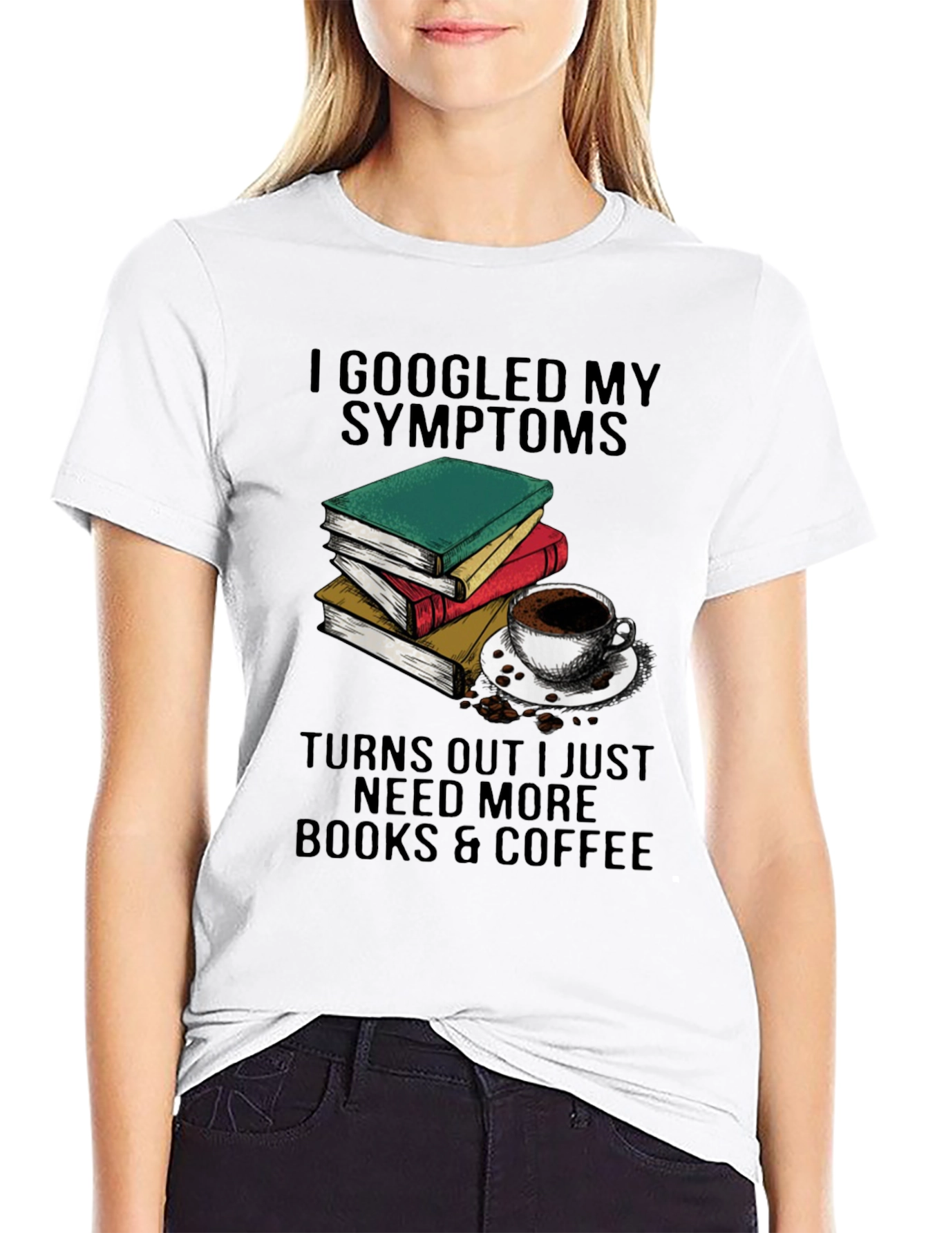 Books & Coffee Graphic T-Shirt