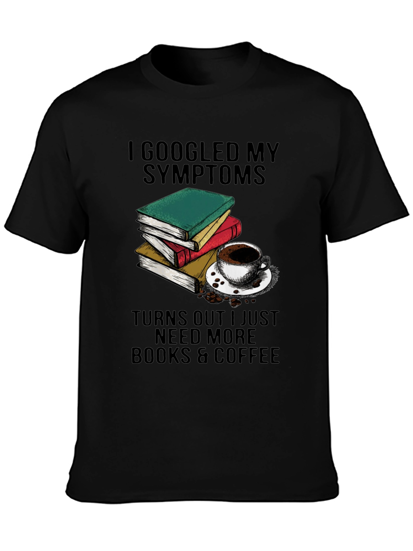 Books & Coffee Graphic T-Shirt