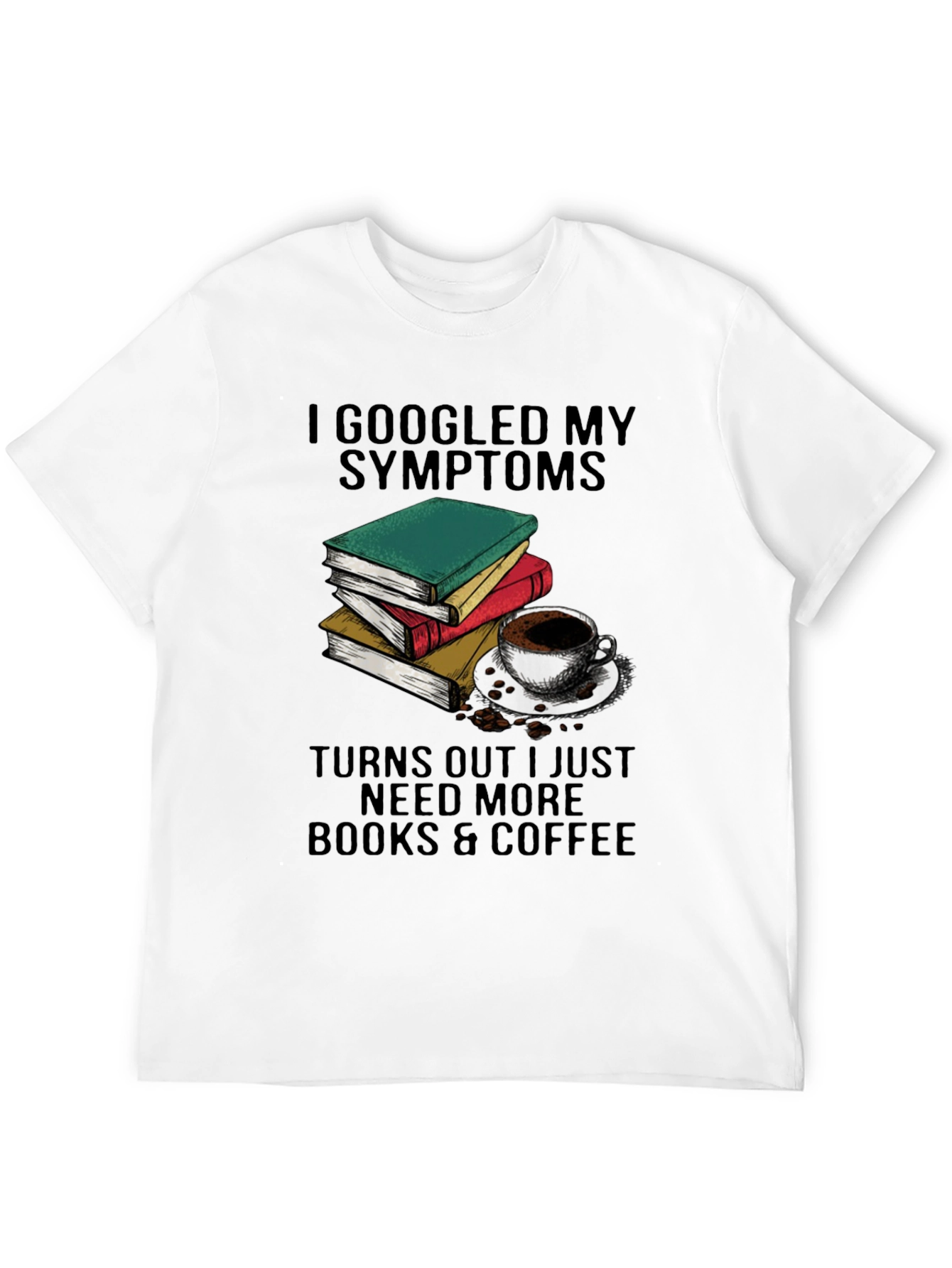 Books & Coffee Graphic T-Shirt