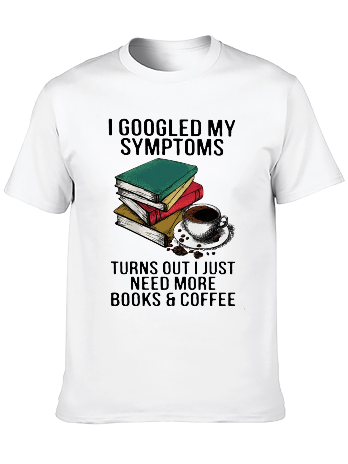 Books & Coffee Graphic T-Shirt