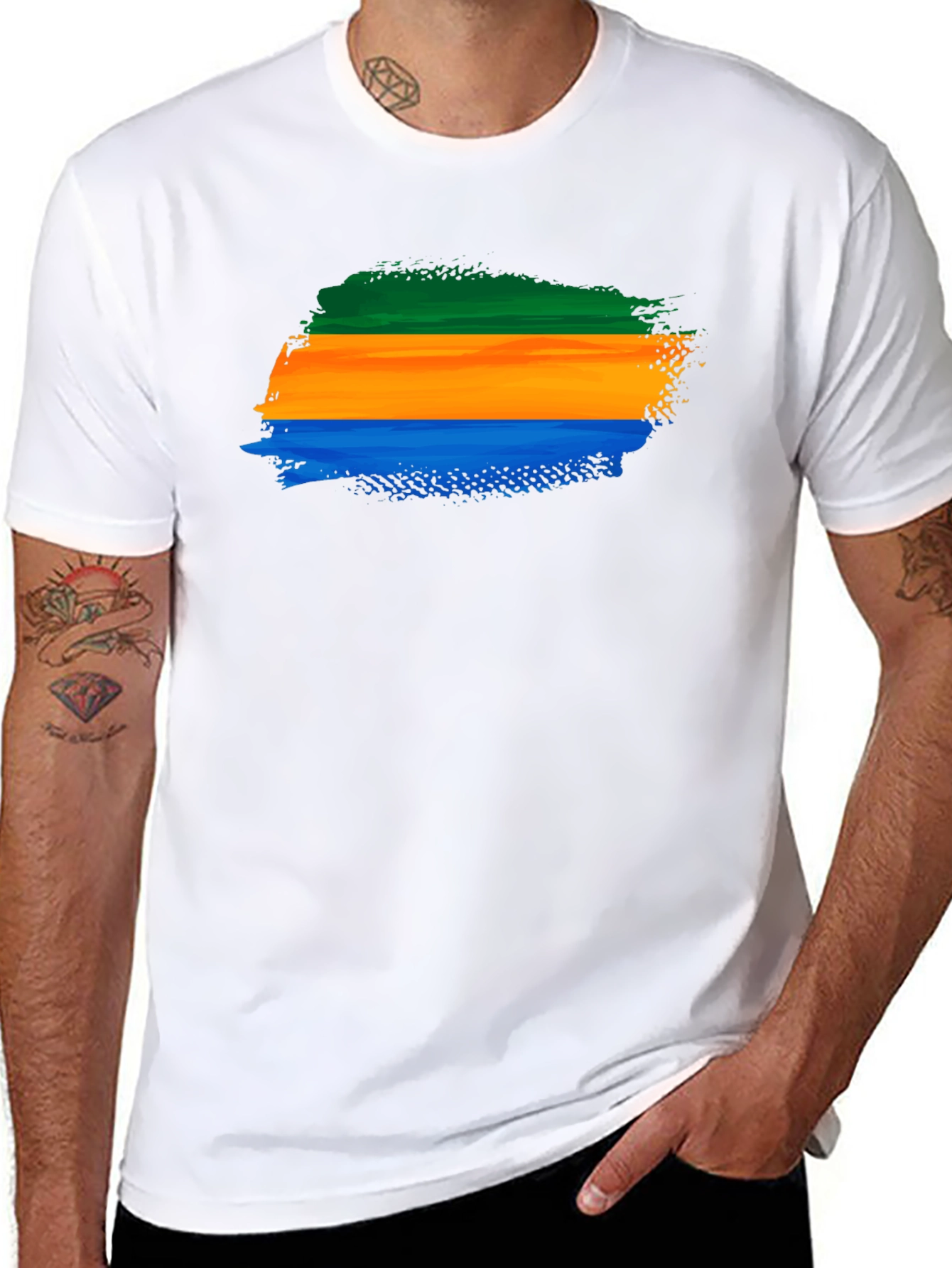 Gabon Flag Brushstroke T-Shirt