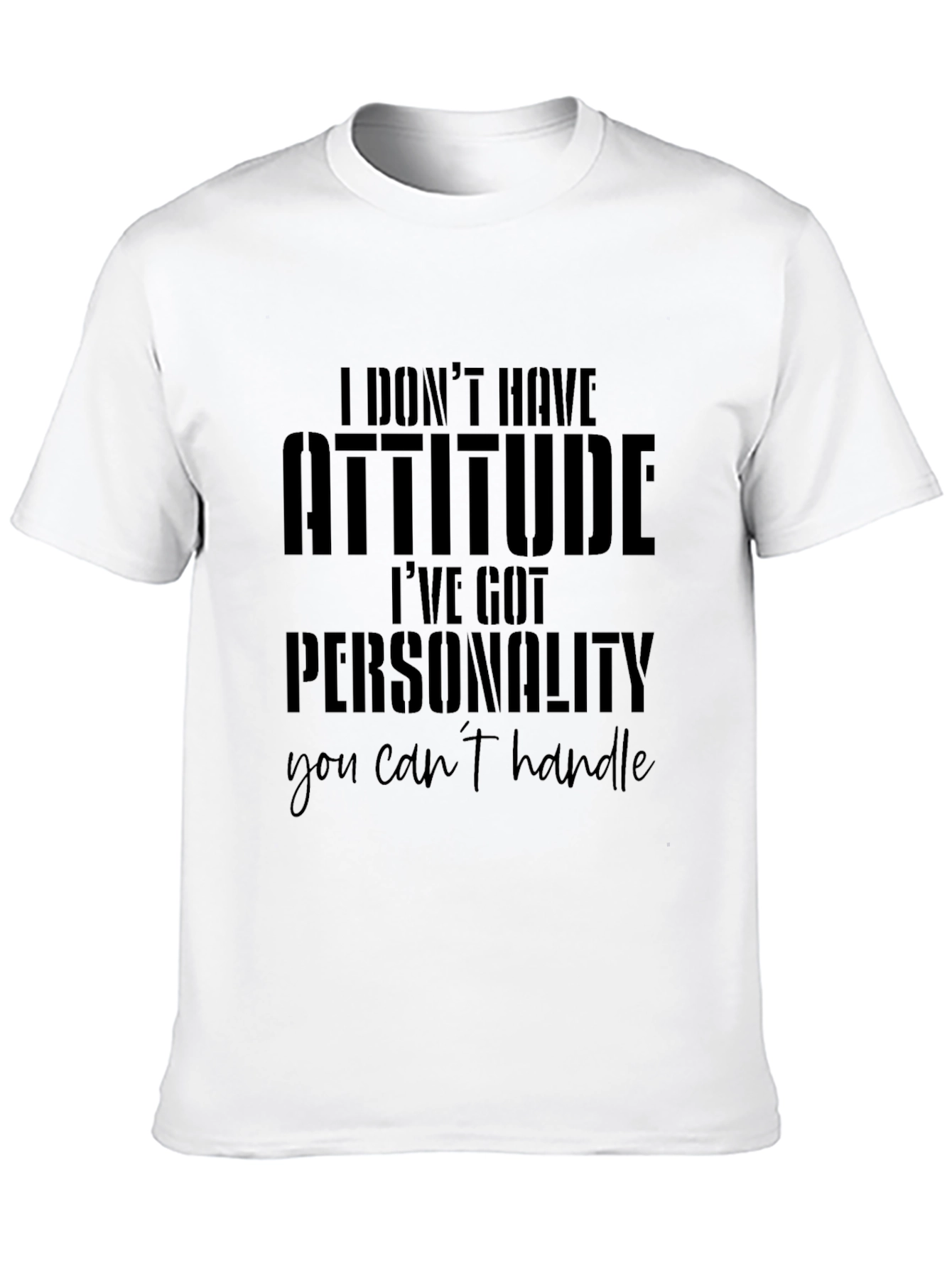 Attitude Personality Graphic Tee - Mens Black T-Shirt