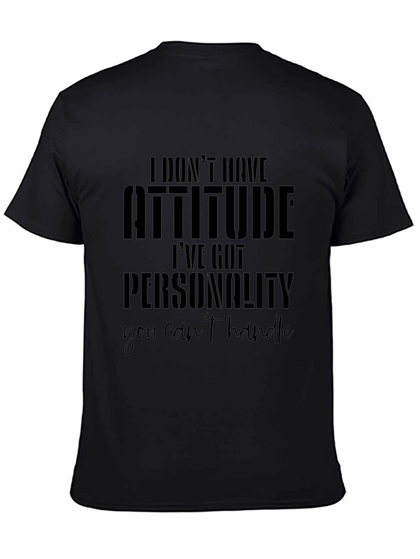 Attitude Personality Graphic Tee - Mens Black T-Shirt