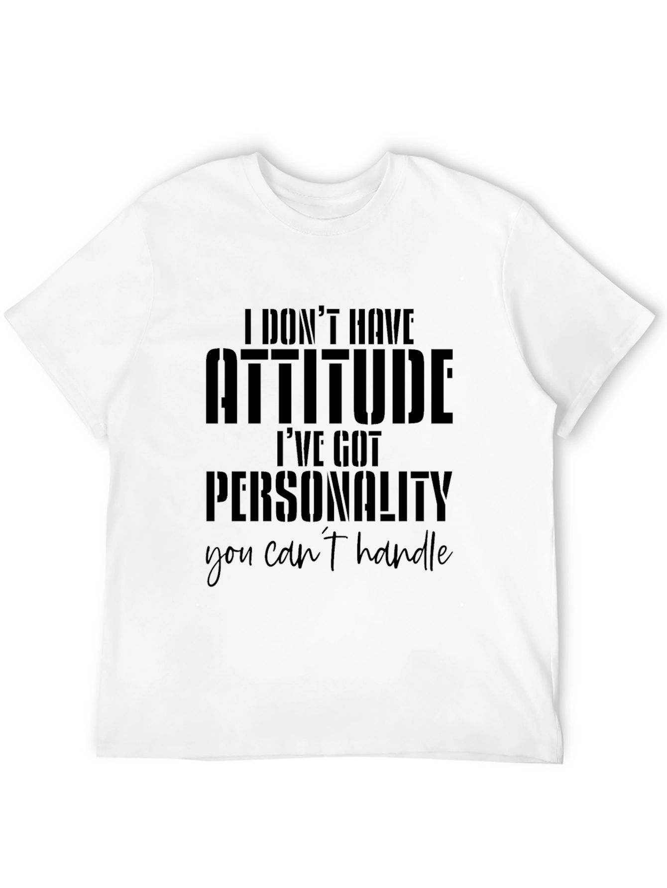 Attitude Personality Graphic Tee - Mens Black T-Shirt