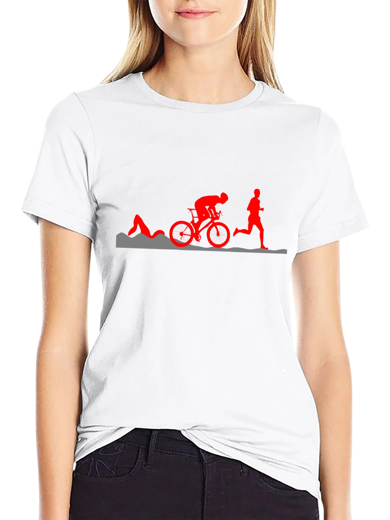 Triathlon Silhouette Graphic T-Shirt