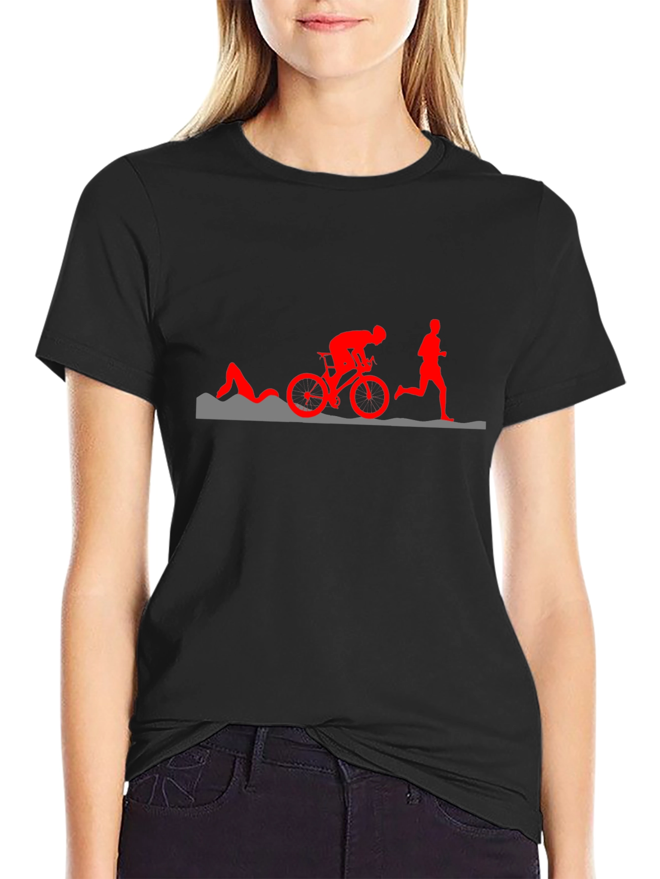 Triathlon Silhouette Graphic T-Shirt
