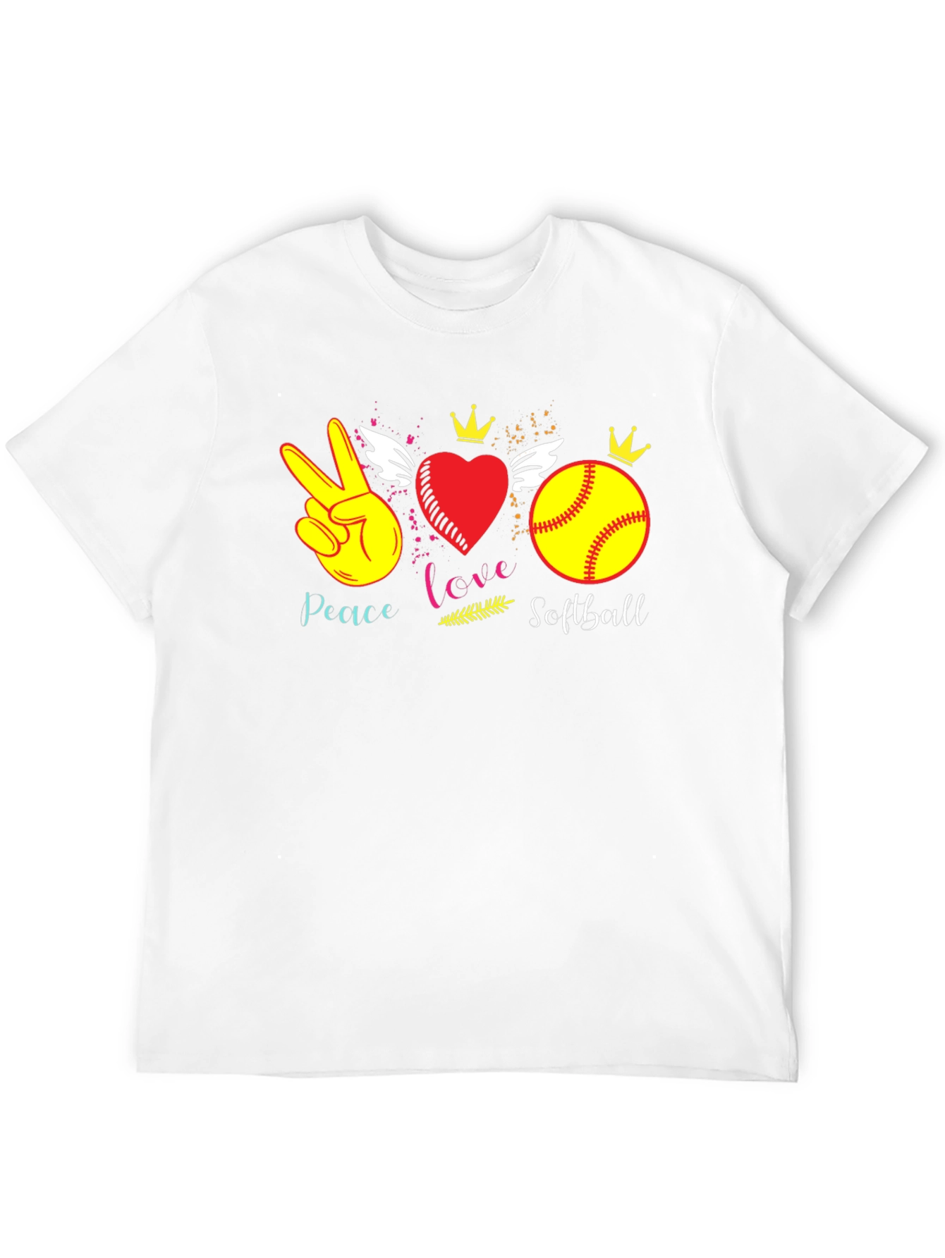 Peace Love Softball T-Shirt