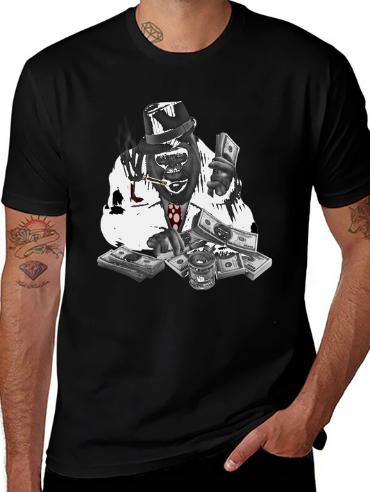Gangster Gorilla Graphic Tee - Black