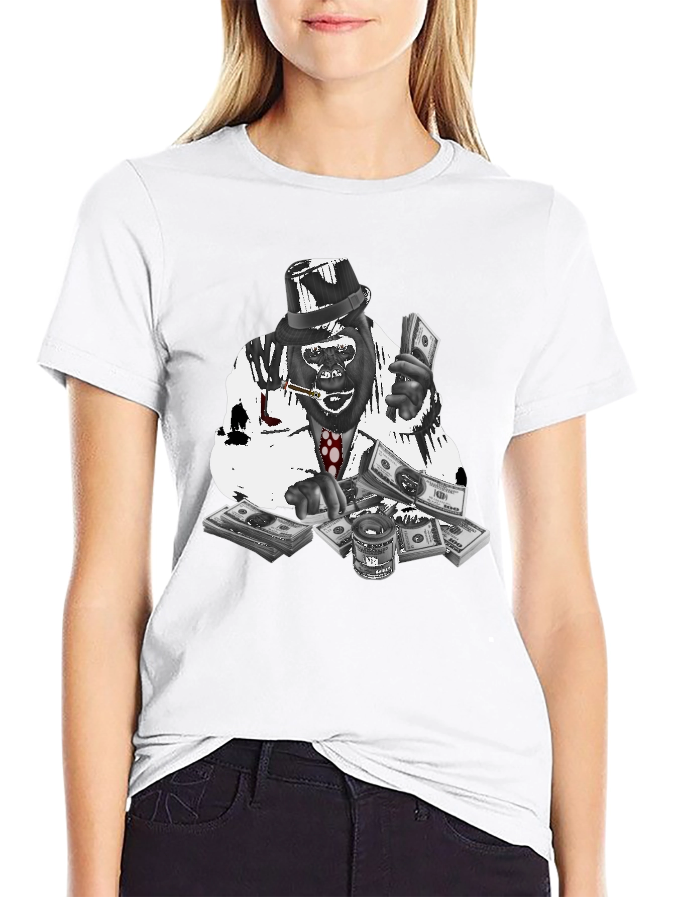 Gangster Gorilla Graphic Tee - Black