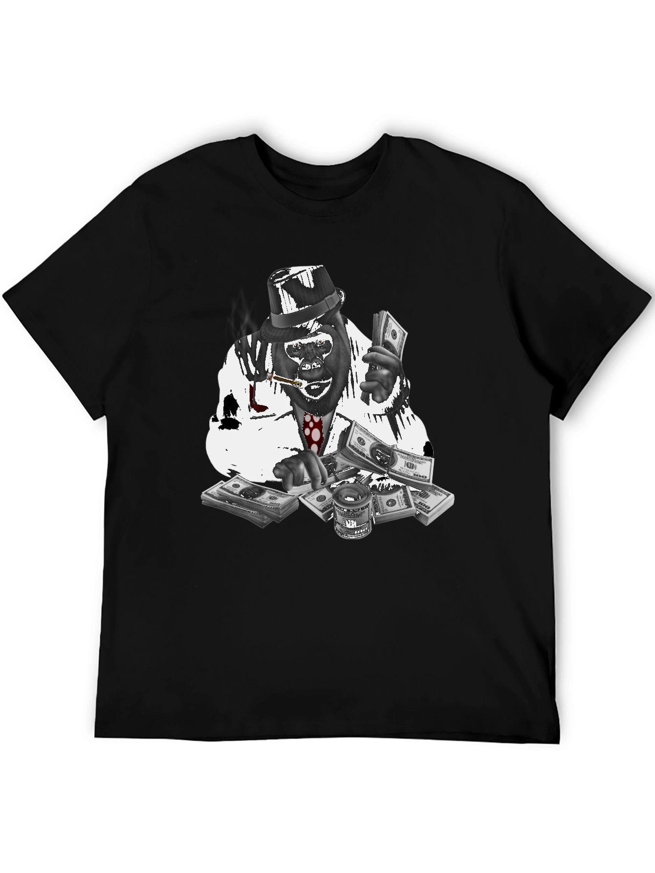 Gangster Gorilla Graphic Tee - Black