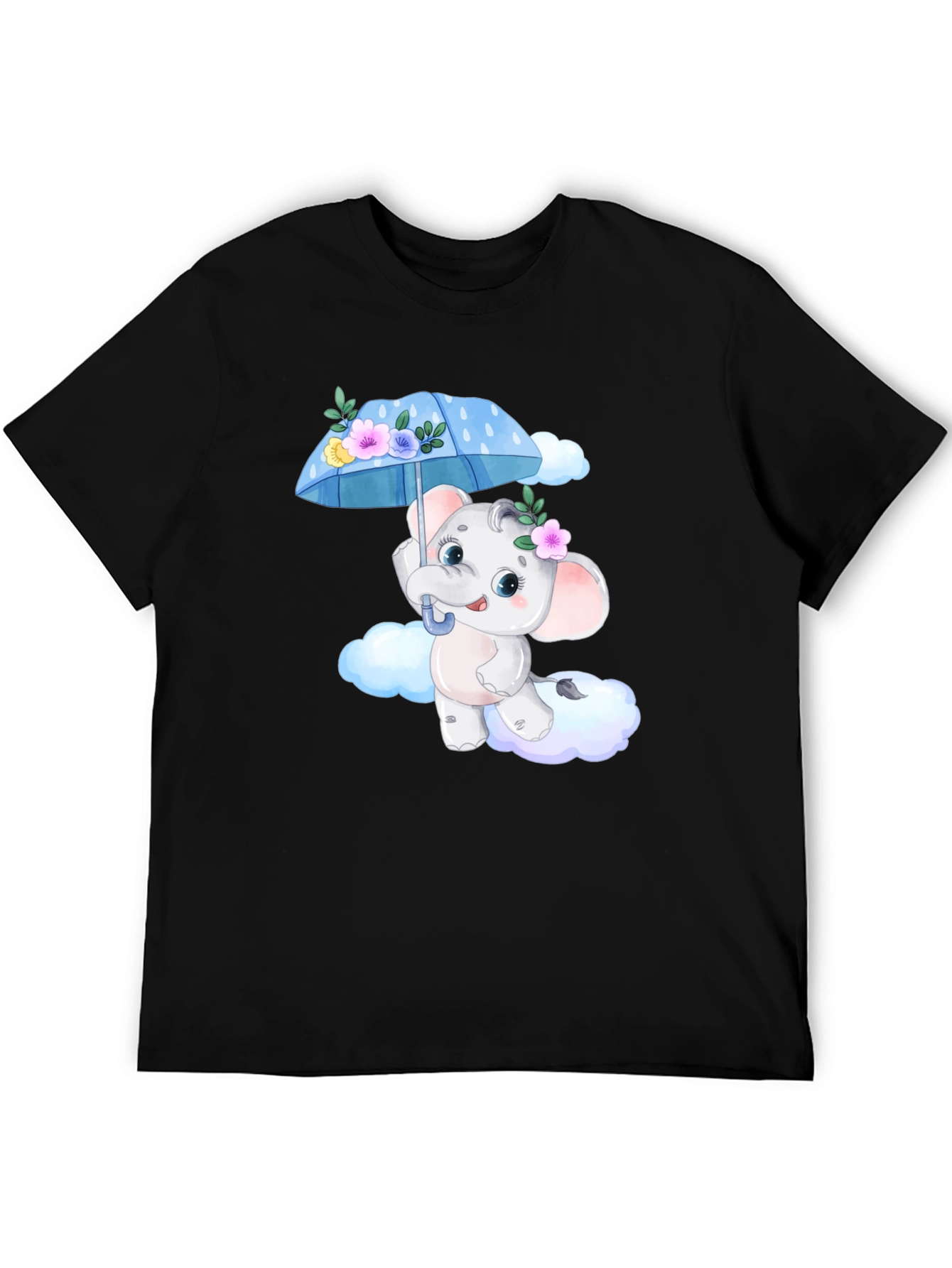 Cute Elephant T-Shirt - Black