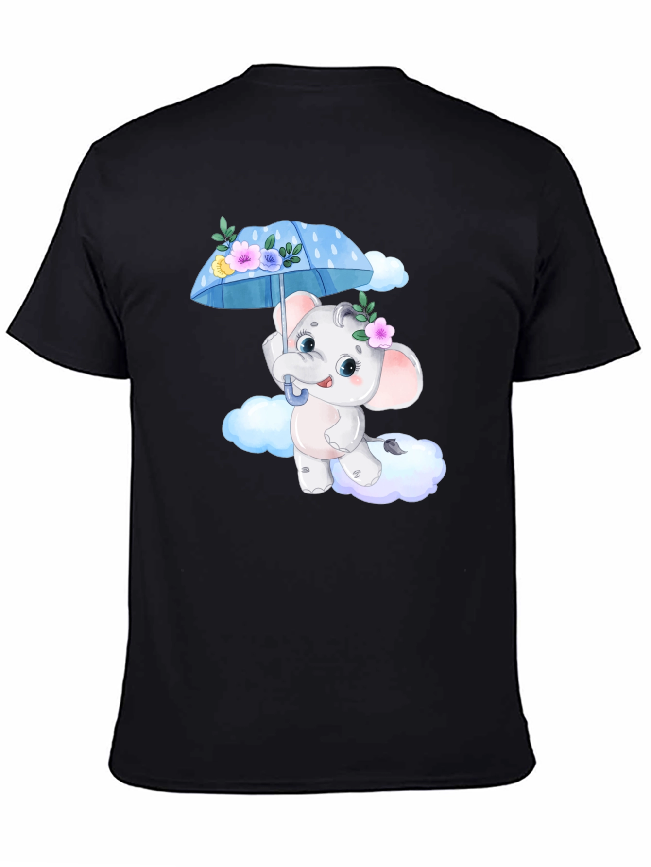 Cute Elephant T-Shirt - Black