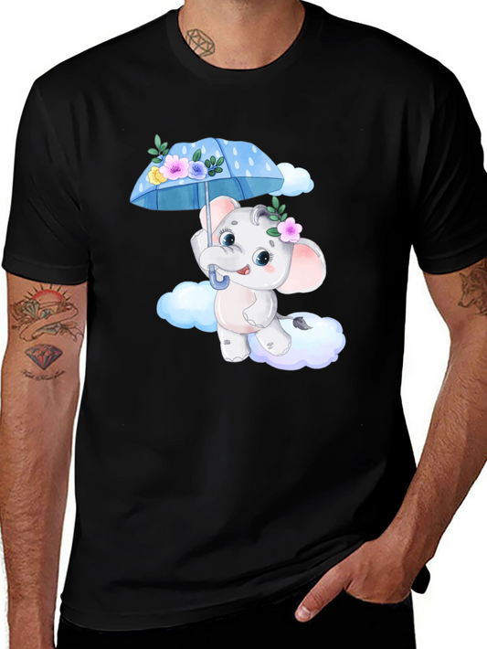 Cute Elephant T-Shirt - Black