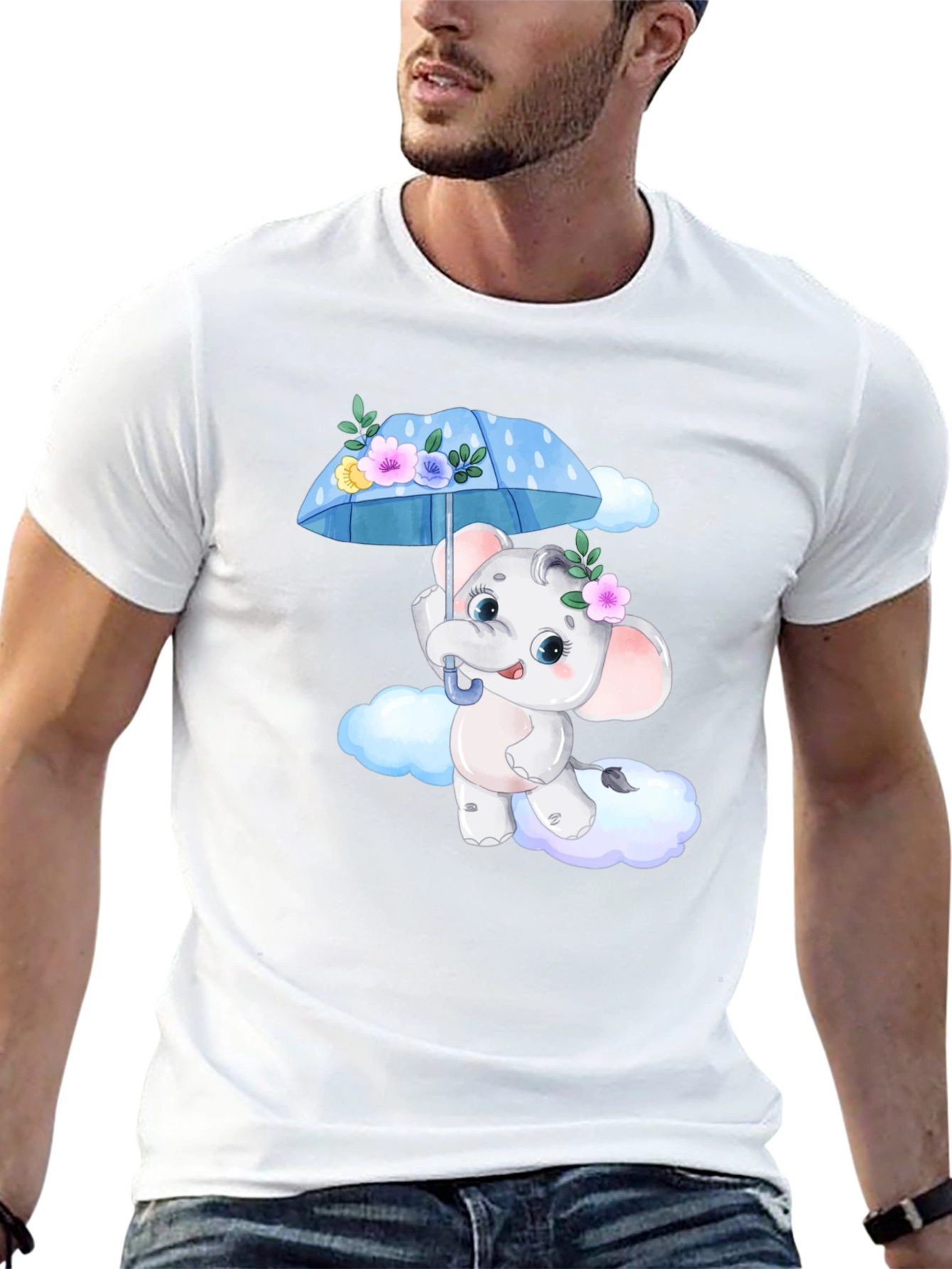 Cute Elephant T-Shirt - Black