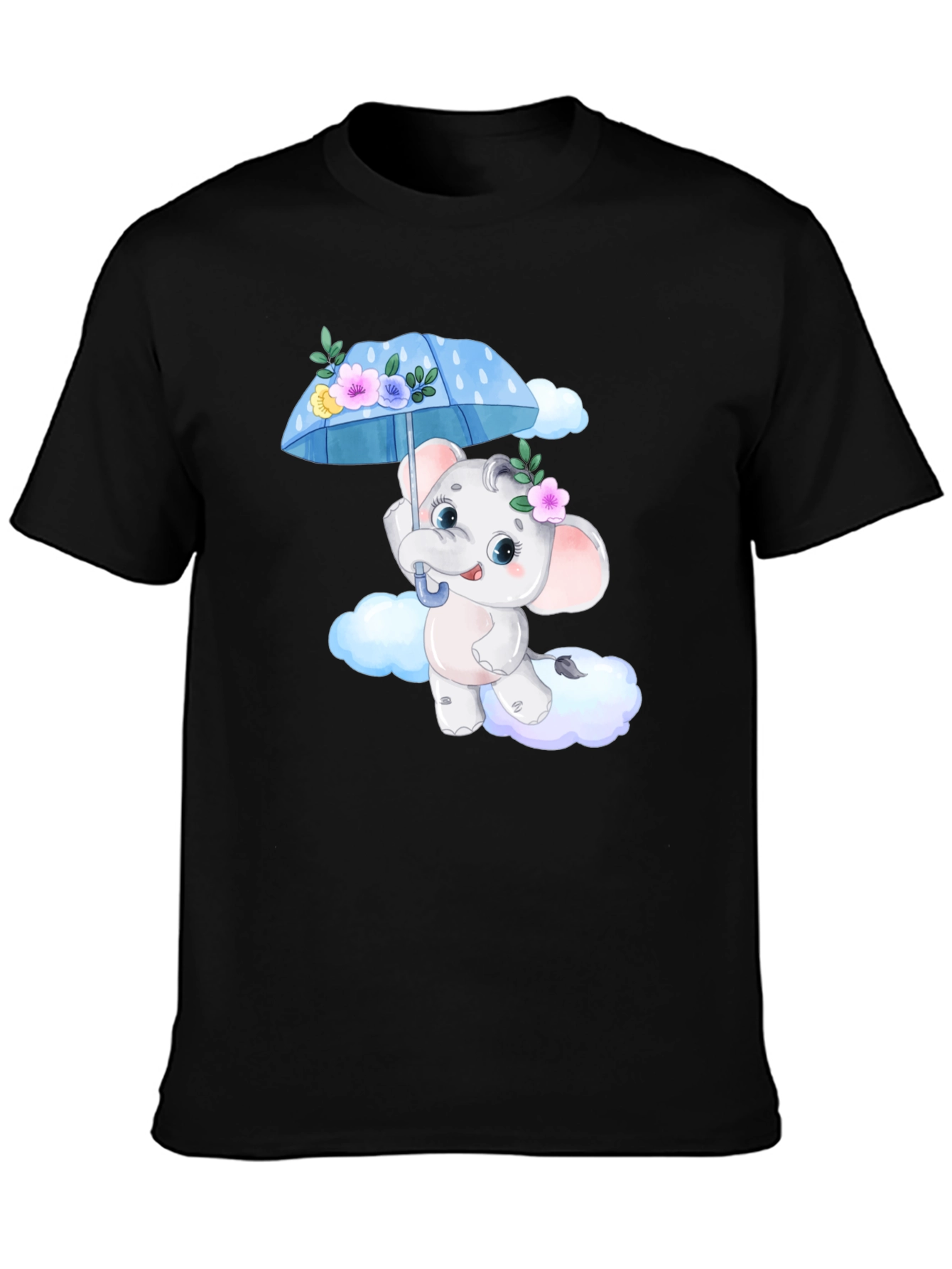 Cute Elephant T-Shirt - Black