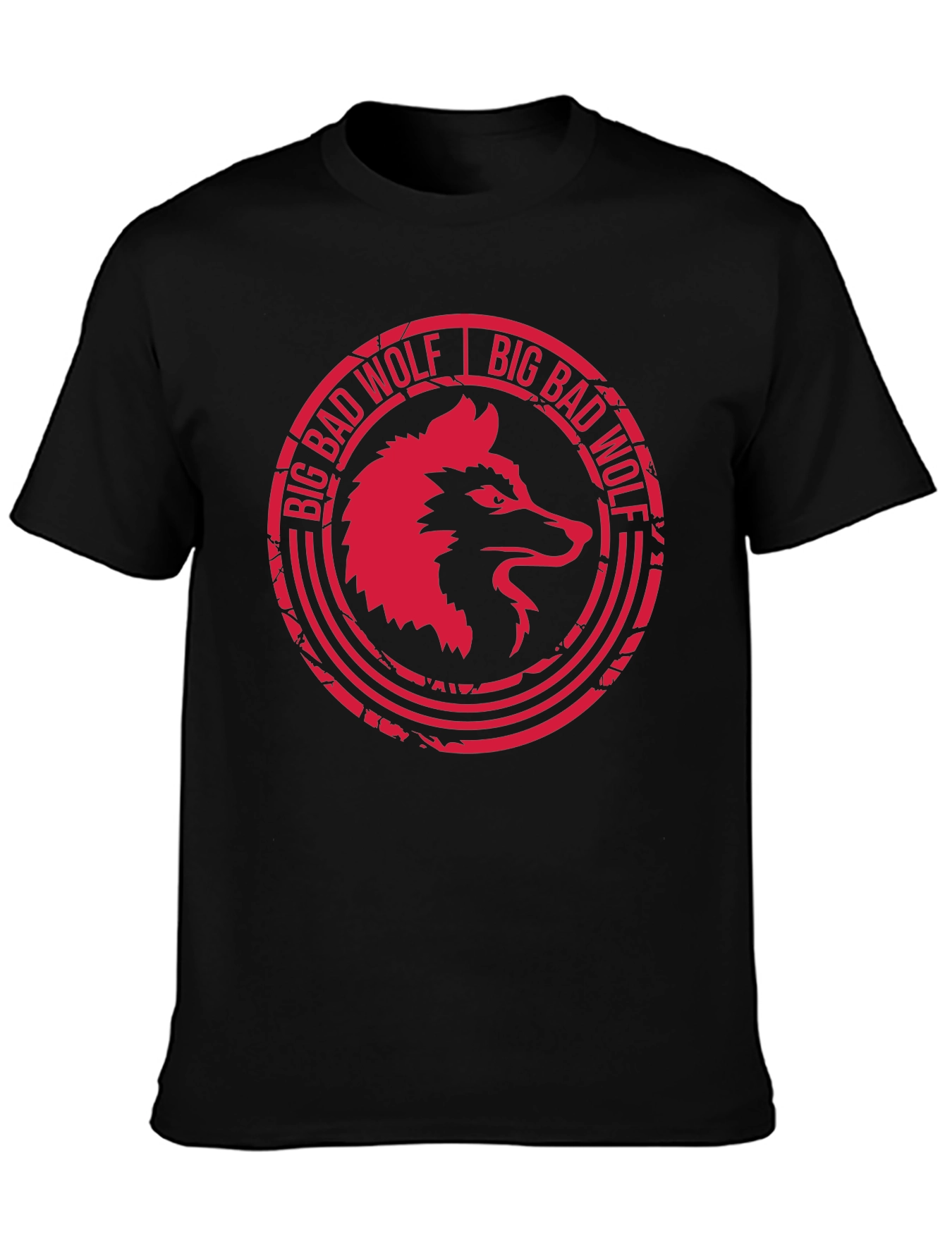 Big Bad Wolf Graphic Tee - Black Cotton T-Shirt